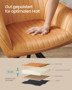 Dining room chair-with armrests, caramel brown ink black