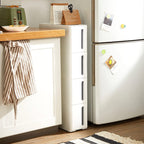 Nisrek - narrow trolley - with 4 drawers - extendable - on wheels - white