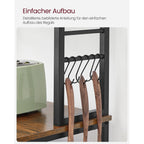 Kitchen rack - Kitchen cupboard - With shelves and 8 hooks - Microwave shelf - 40 x 60 x 167 cm