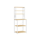 Kitchen rack - Kitchen cupboard - With shelves and 8 hooks - Microwave shelf - 40 x 60 x 167 cm