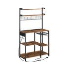 Kitchen rack - Standing rack - With socket - Multiple shelves - Metal frame - Brown