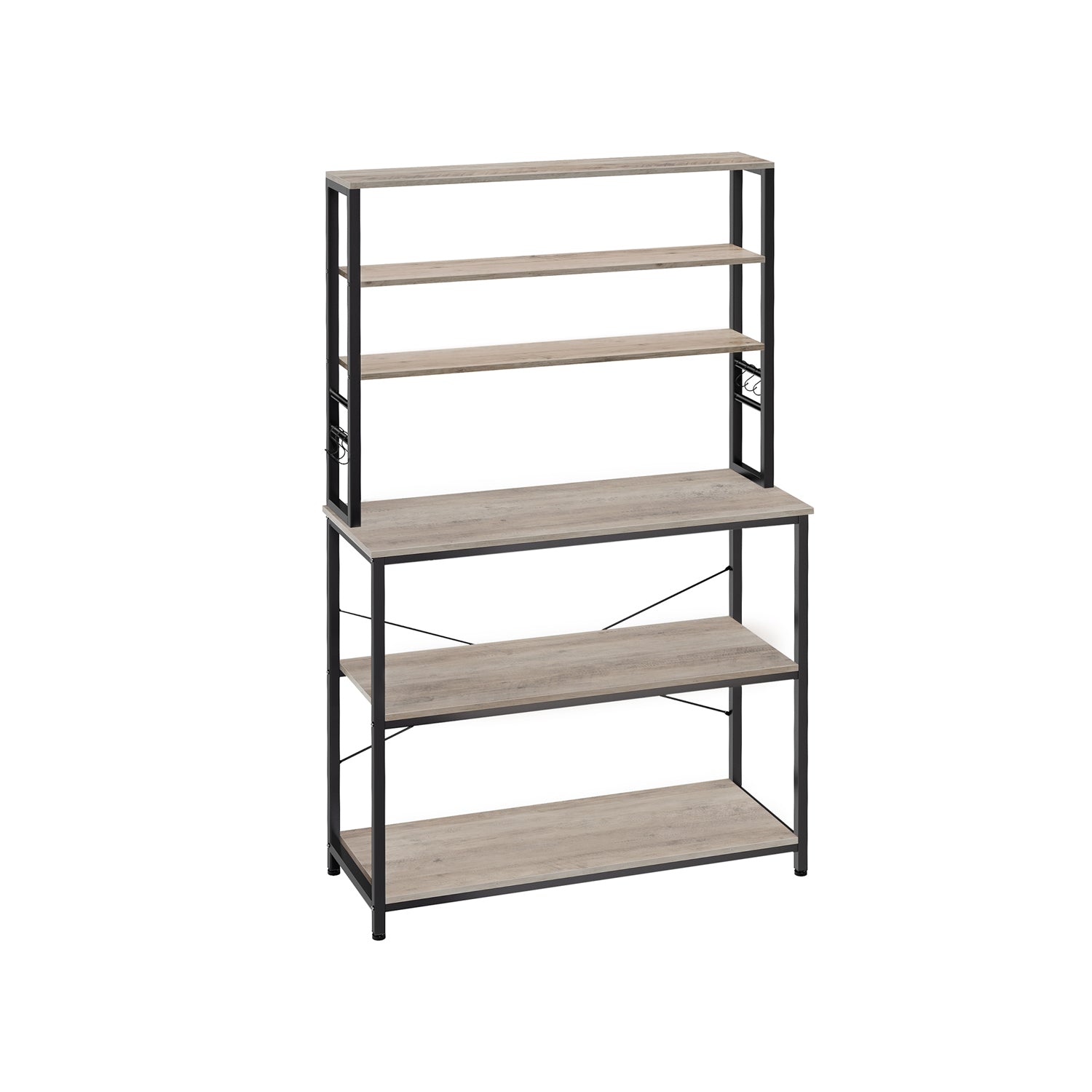 Kitchenplank 6 levels 40 x 100 x 167 cm Gray-black