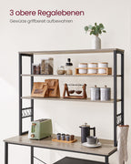Kitchenplank 6 levels 40 x 100 x 167 cm Gray-black