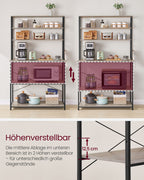 Kitchenplank 6 levels 40 x 100 x 167 cm Gray-black