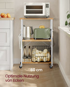 Kitchen rack - on wheels - with 3 levels