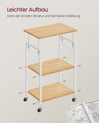 Kitchen rack - on wheels - with 3 levels