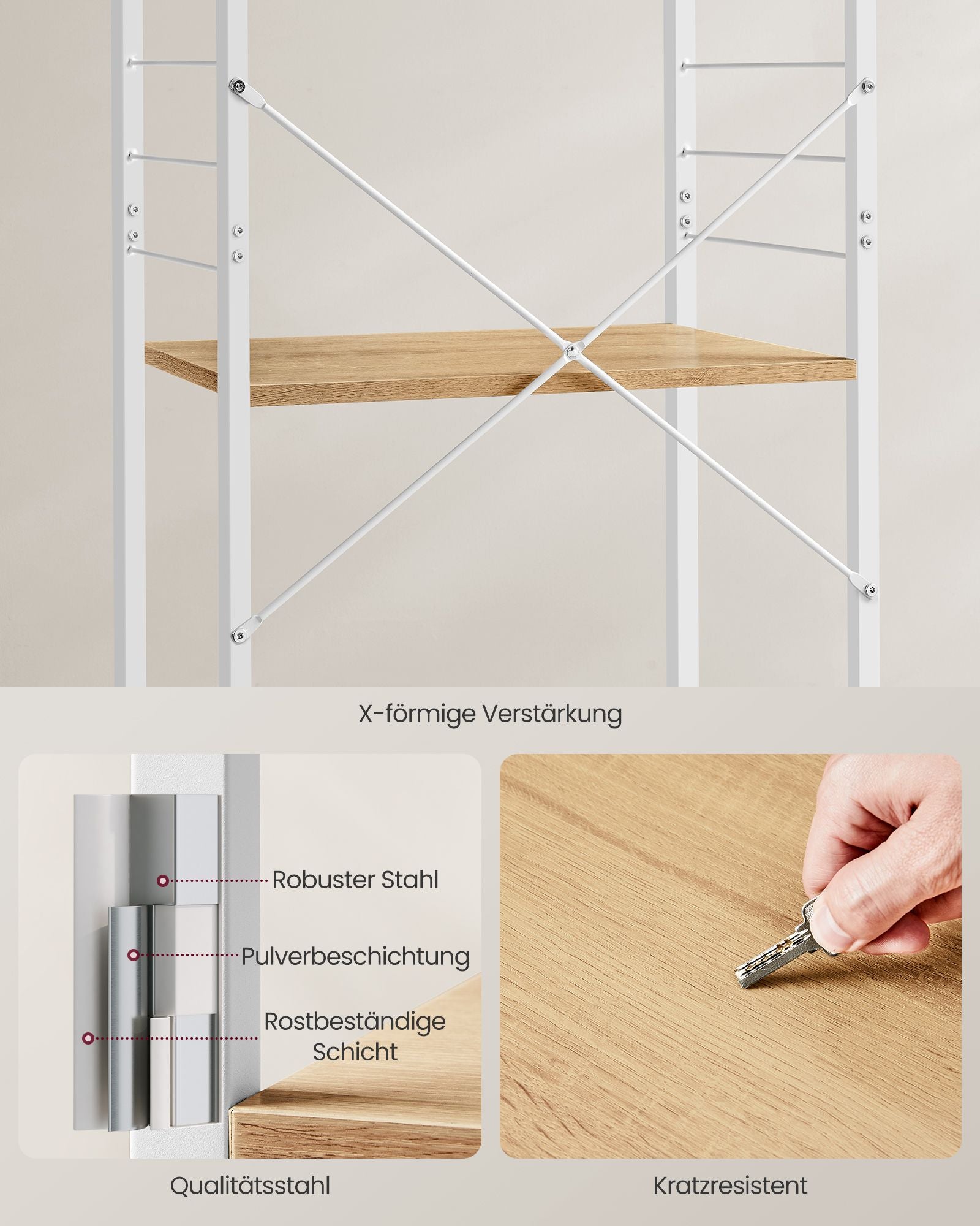 Kitchen rack - on wheels - with 3 levels