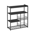 Kitchen rack - Kitchen cupboard - Storage cupboard - 4 levels - Metal frame - Wooden boards - White