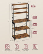 Kitchen shelf with sockets vintage brown and ink black