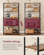 Kitchen shelf with sockets vintage brown and ink black
