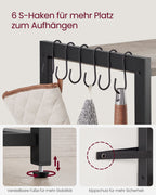 Kitchen shelf with sockets greige spotted ink black