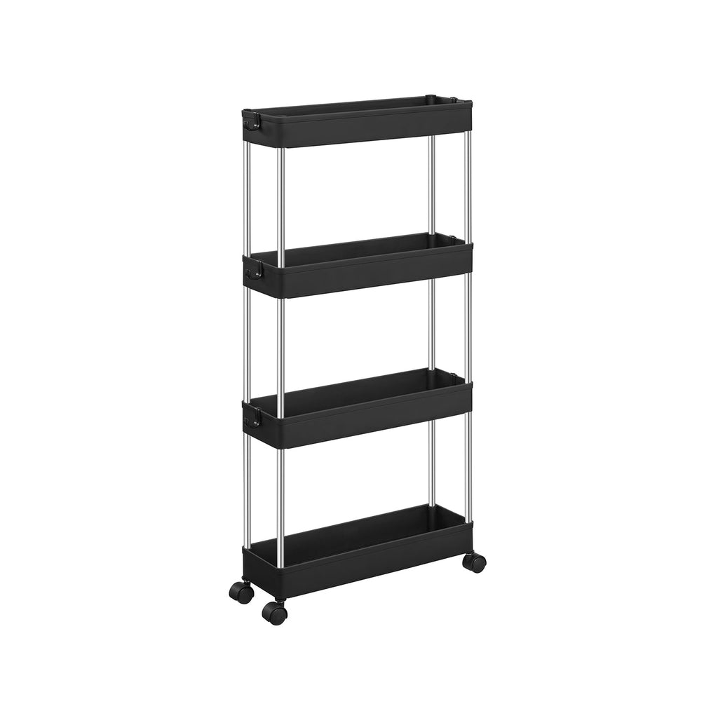 Bathroom trolley - Roller car - With 4 levels - Small - Black
