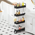 Bathroom trolley - Roller car - With 4 levels - Small - Black