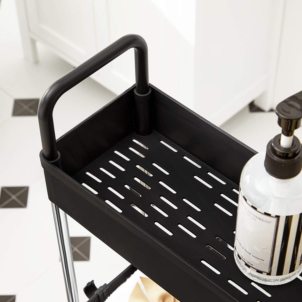 Bathroom trolley - Roller car - With 4 levels - Small - Black