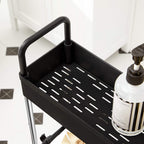 Bathroom trolley - Roller car - With 4 levels - Small - Black