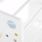 Children's cabinet - Bookcase for Toys - 9 Fleece Storage boxes - White/Blue