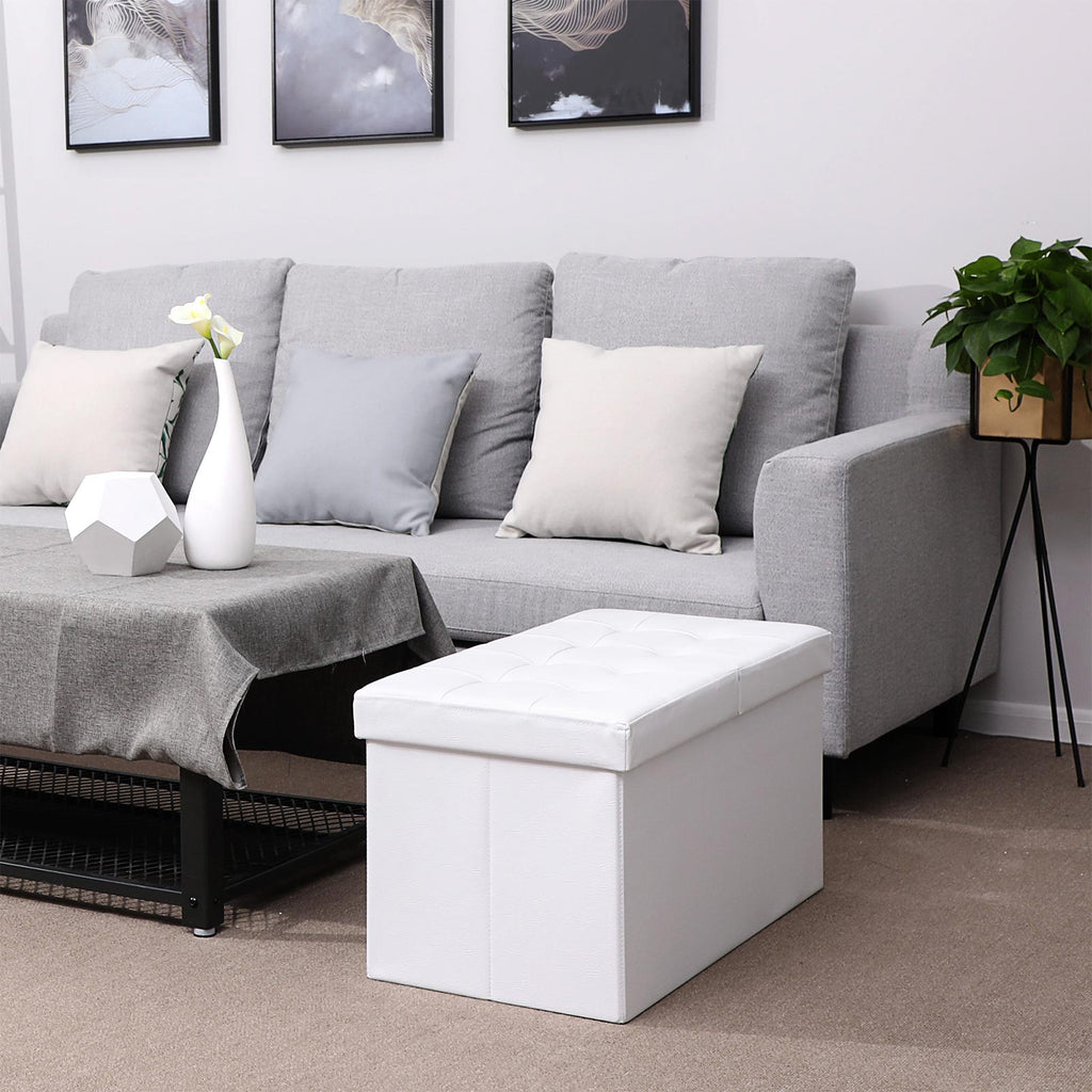 Sofa - folding - 76 cm - with folding lid - white