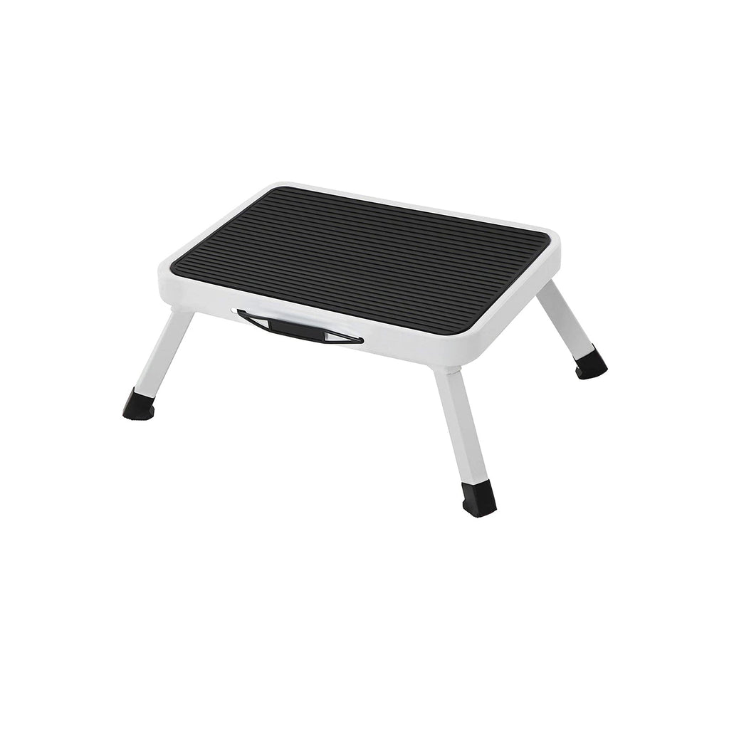 Foldable staircase - with non -slip mat - up to 150 kg - white
