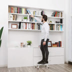 Foldable staircase - with non -slip mat - up to 150 kg - white
