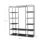 Wardrobe - Fabric wardrobe - 175 x 150 cm - Black