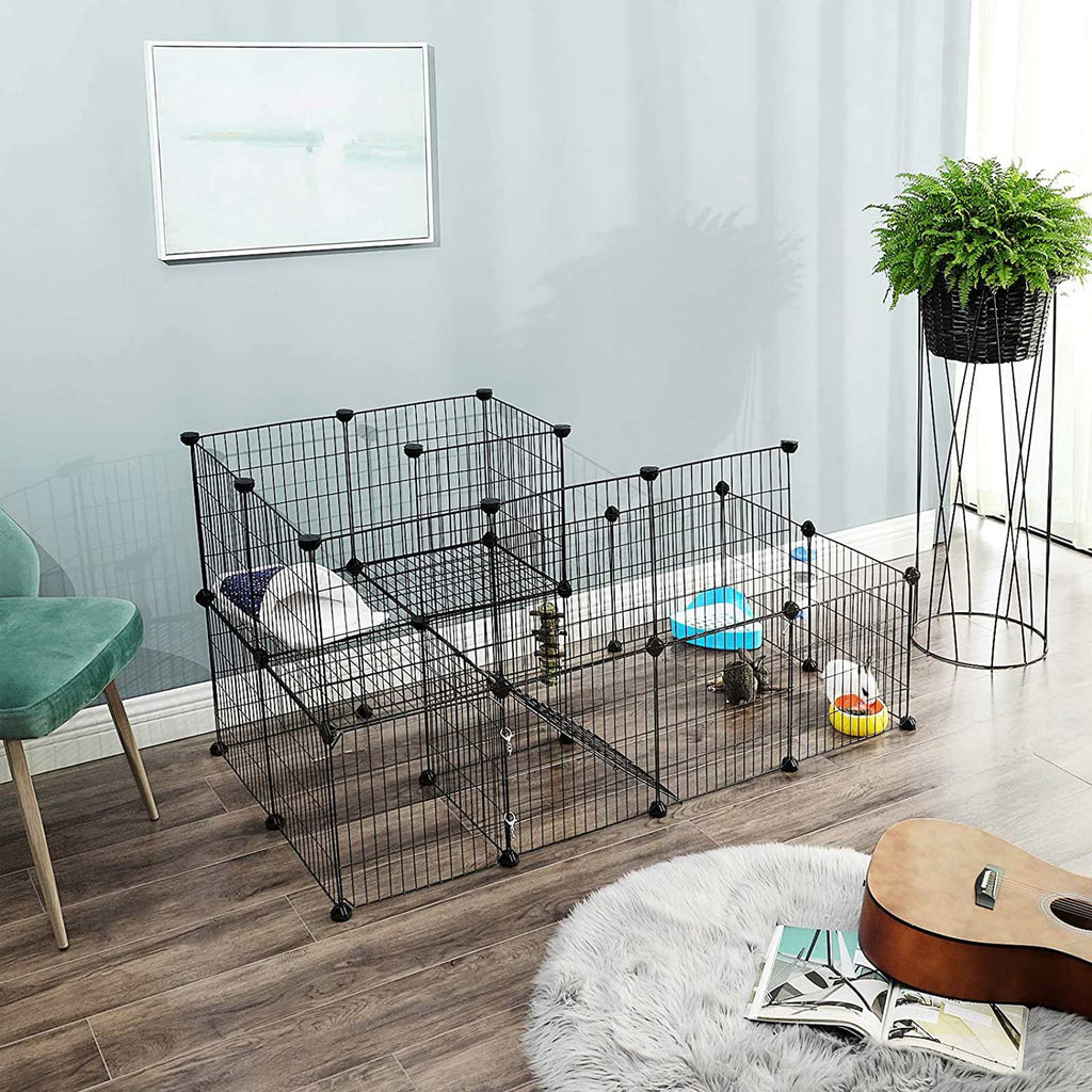 Animal Cage - Rabbit Cage / Cavia Cage - Animal Hob - Black
