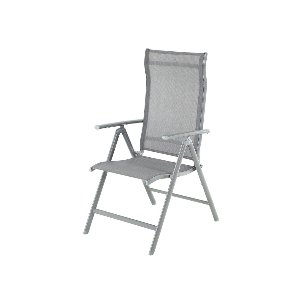 Garden chair - Folding chair - Aluminum frame - up to 150 kg load capacity - Gray