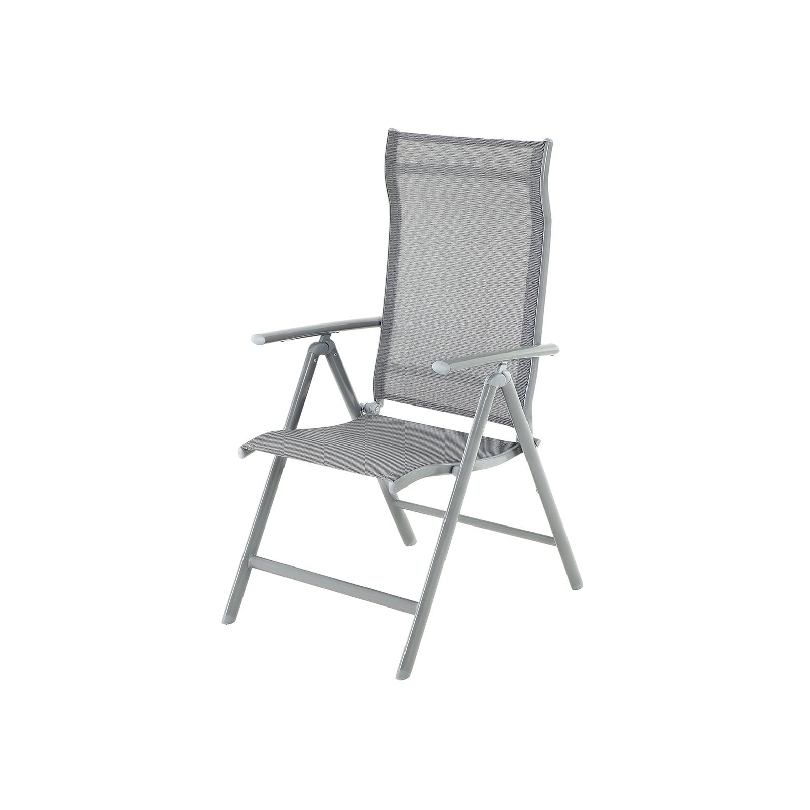 Garden chair - Folding chair - Aluminum frame - up to 150 kg load capacity - Gray
