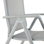 Garden chair - Folding chair - Aluminum frame - up to 150 kg load capacity - Gray