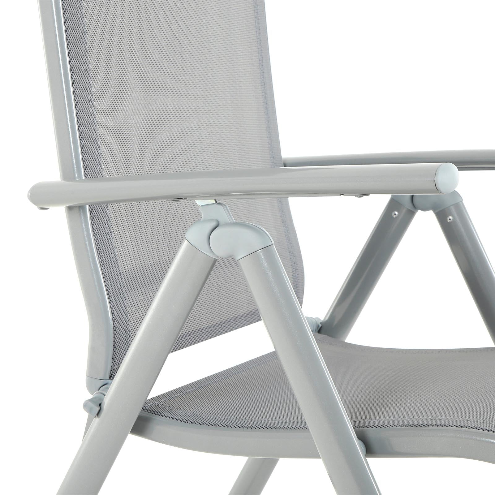Garden chair - Folding chair - Aluminum frame - up to 150 kg load capacity - Gray