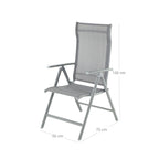 Garden chair - Folding chair - Aluminum frame - up to 150 kg load capacity - Gray