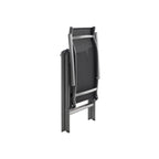 Garden chair - Folding chair - Adjustable backrest - Aluminum frame - Black