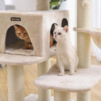 Scratching post - climbing tree - with platform, hammock and cave - cream