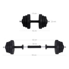 HALKERSET - Adjustable Dumbbells - 20 kg / 30 kg - plastic with steel tube