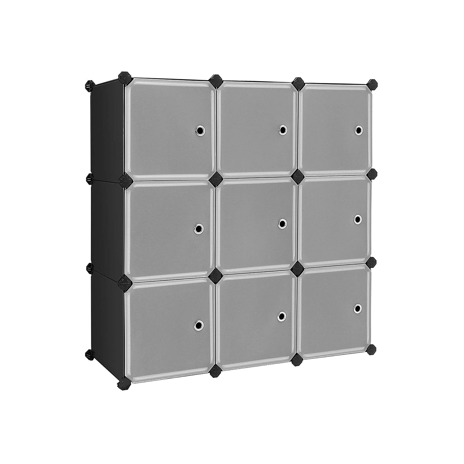 Racking system - 9 cubes - With doors - Wardrobe and shoe rack - White