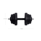HALKERS - Dumbbell set - 2 x 15 kg - Total 30 kg - Black