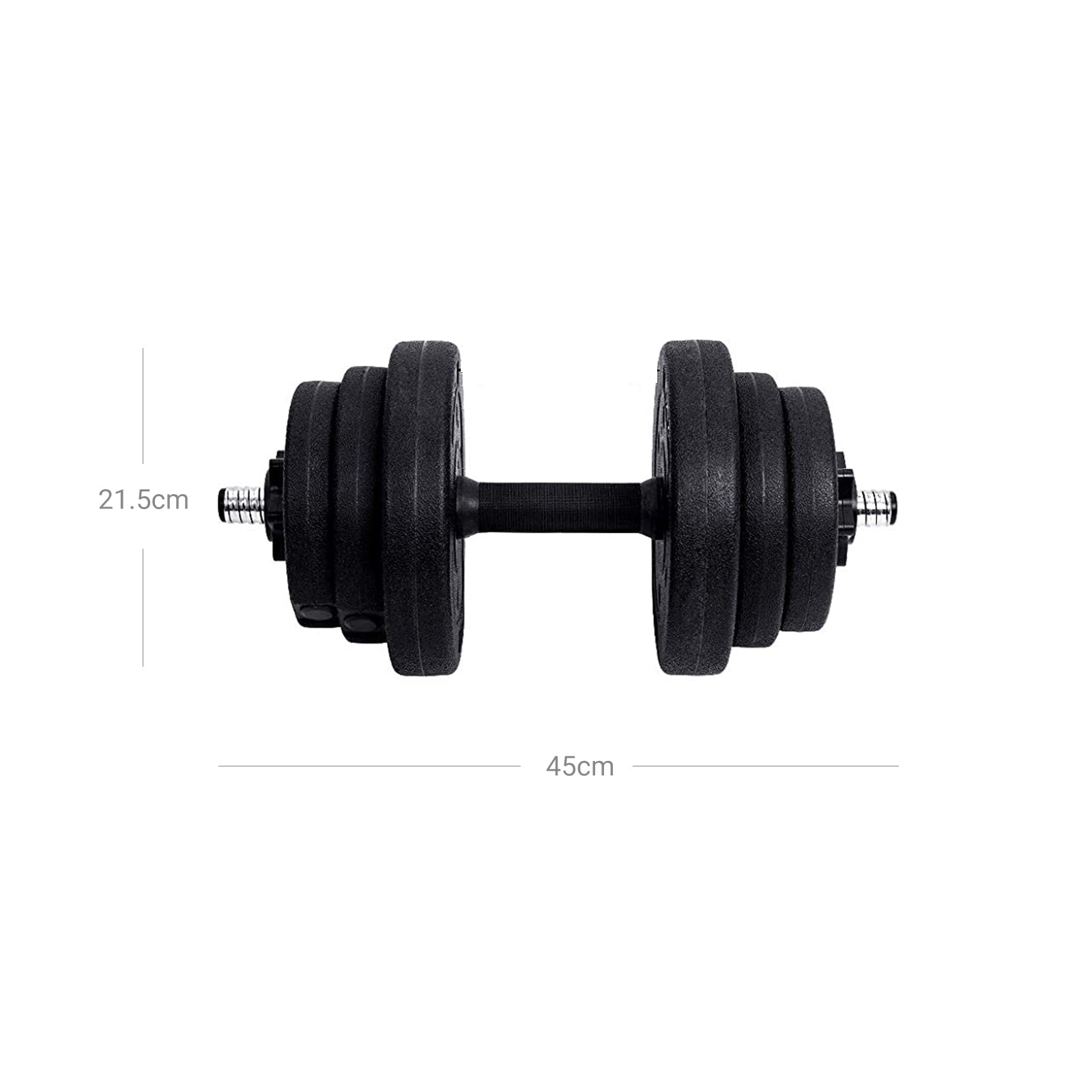 HALKERS - Dumbbell set - 2 x 15 kg - Total 30 kg - Black