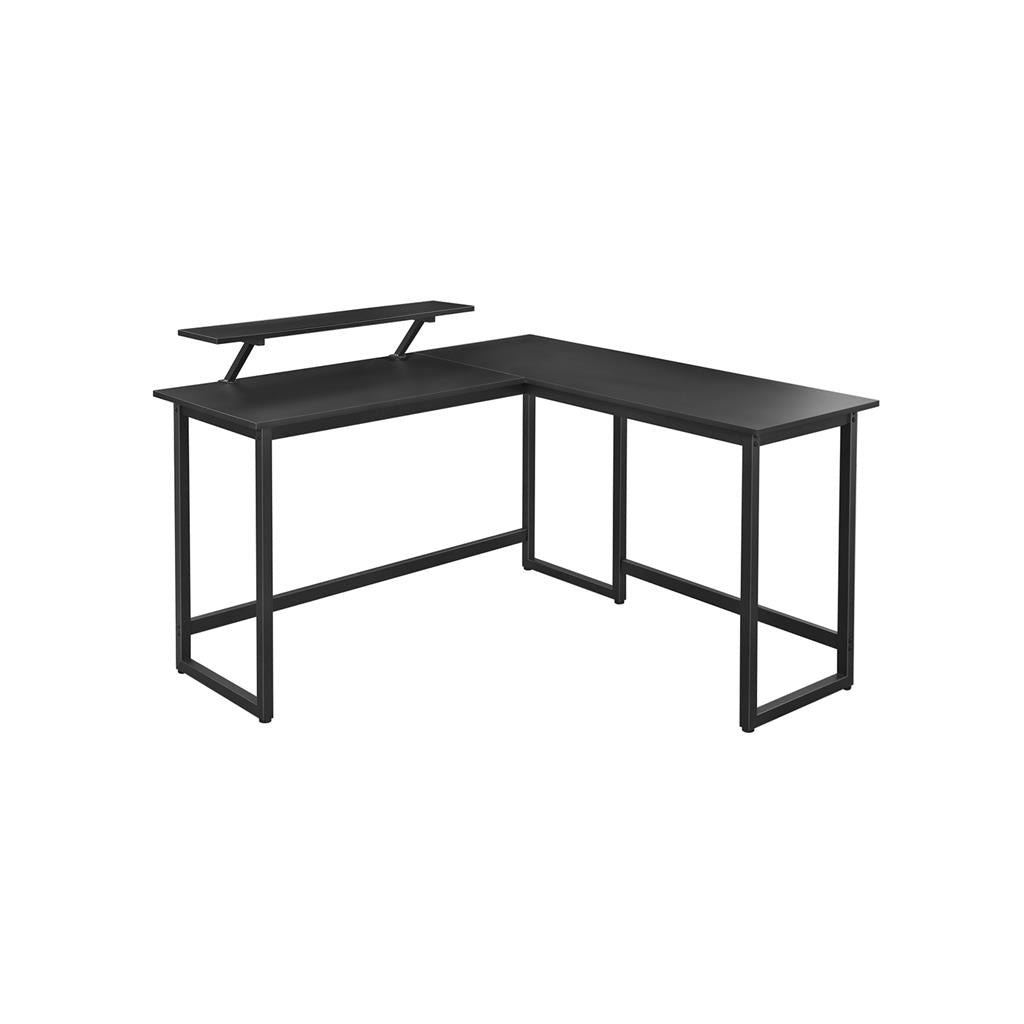 Corner agency - L -shaped desk - With monitor bracket - 140 x 130 x 76 cm - Black