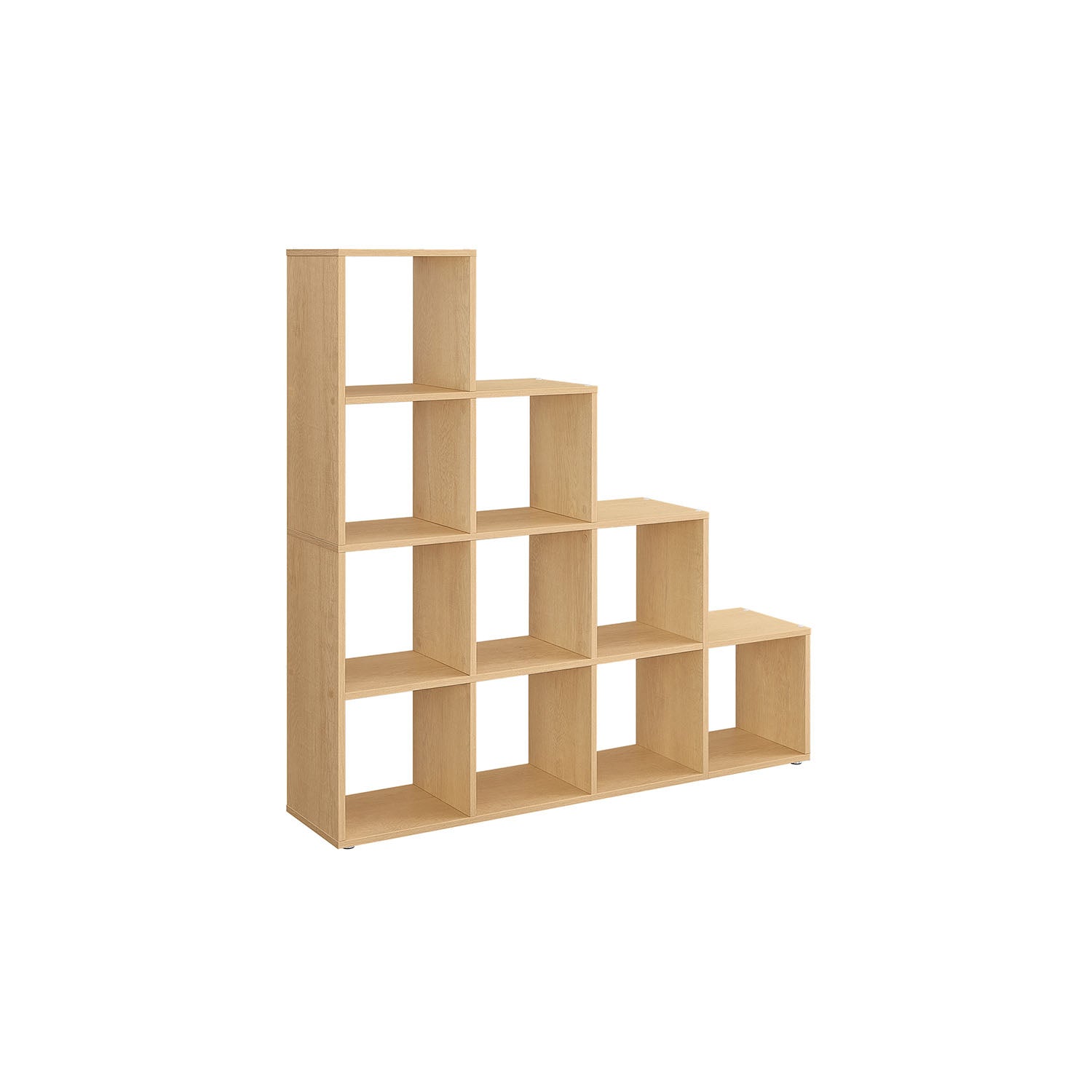 Bookcase - with 10 compartments - 29 × 129.5 × 129.5 cm - oak beige