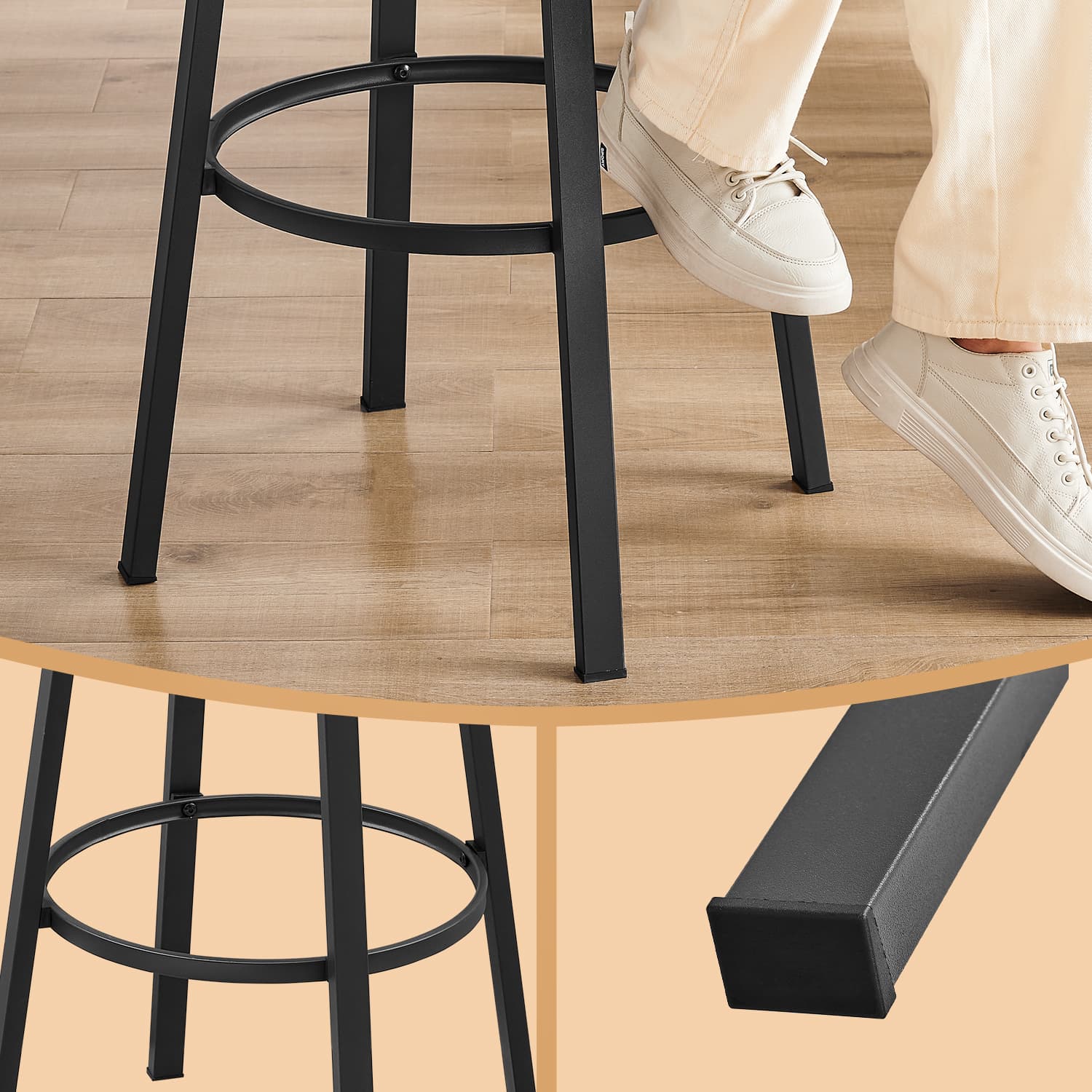 Bar stools - Set of 2 - Industrial Design - Ebony - Black