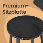 Bar stools - Set of 2 - Industrial Design - Ebony - Black