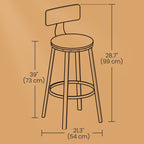 Bar stools - Set of 2 - Industrial Design - Ebony - Black