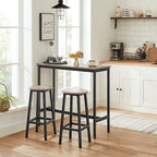 Bar stools - Set of 2 - Bar chairs - Height 65 cm - Round - With steel frame