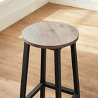 Bar stools - Set of 2 - Bar chairs - Height 65 cm - Round - With steel frame