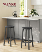 Bar stools - Set of 2 - Bar chairs - Height 65 cm - Round - With steel frame