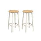 Bar stools - Set of 2 - Bar chairs - Height 65 cm - Round - With steel frame