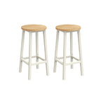 Bar stools - Set of 2 - Ebony Black - Oak Beige - White