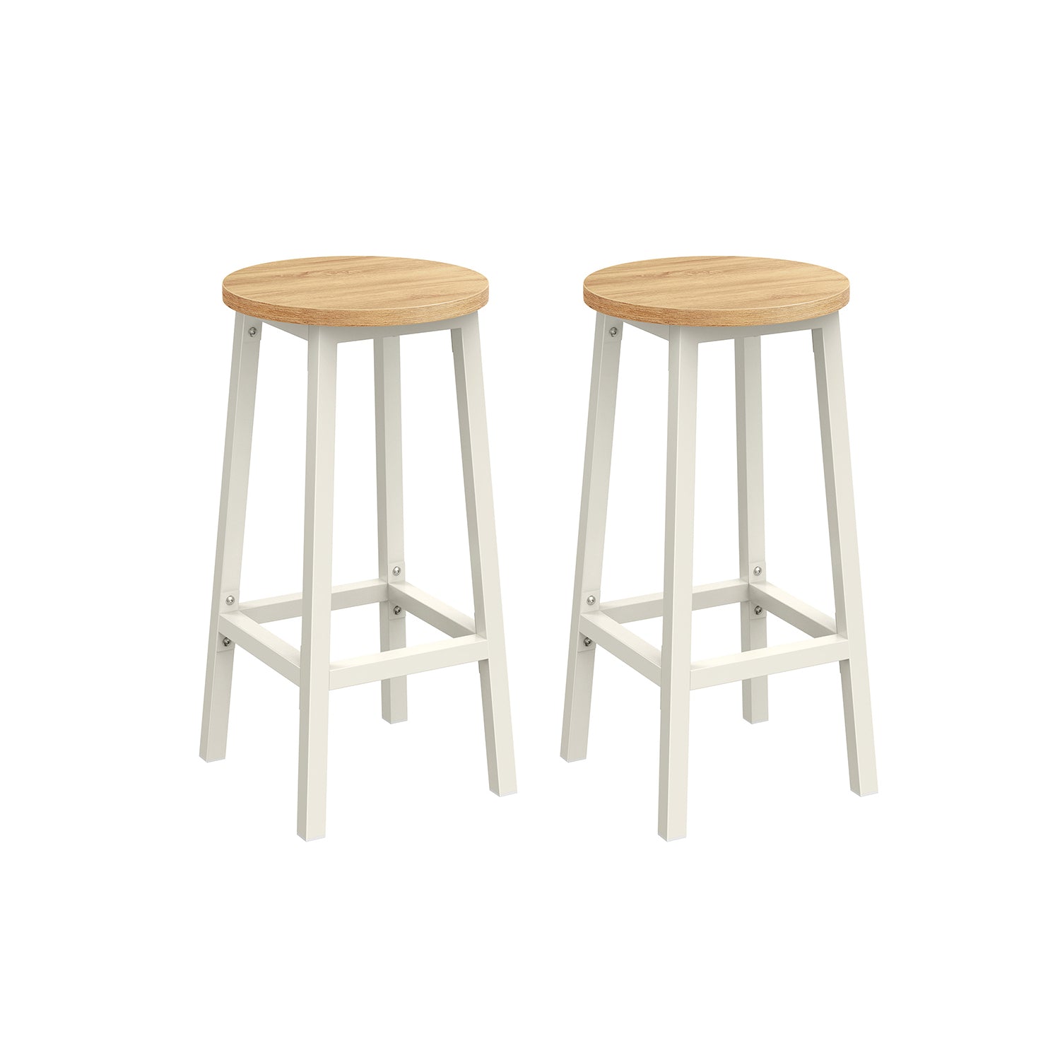Bar stools - Set of 2 - Ebony Black - Oak Beige - White