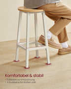 Bar stools - Set of 2 - Ebony Black - Oak Beige - White