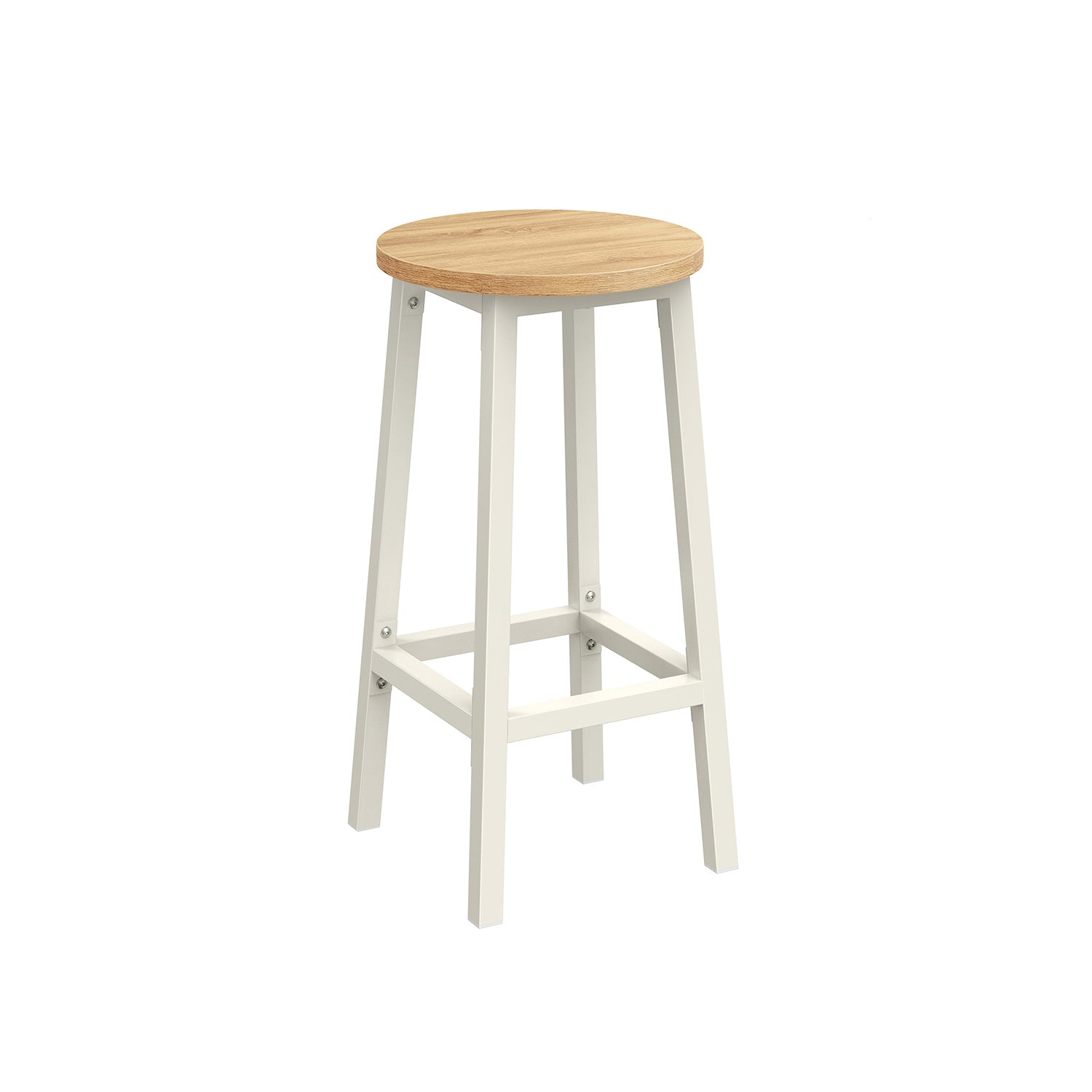 Bar stools - Set of 2 - Ebony Black - Oak Beige - White