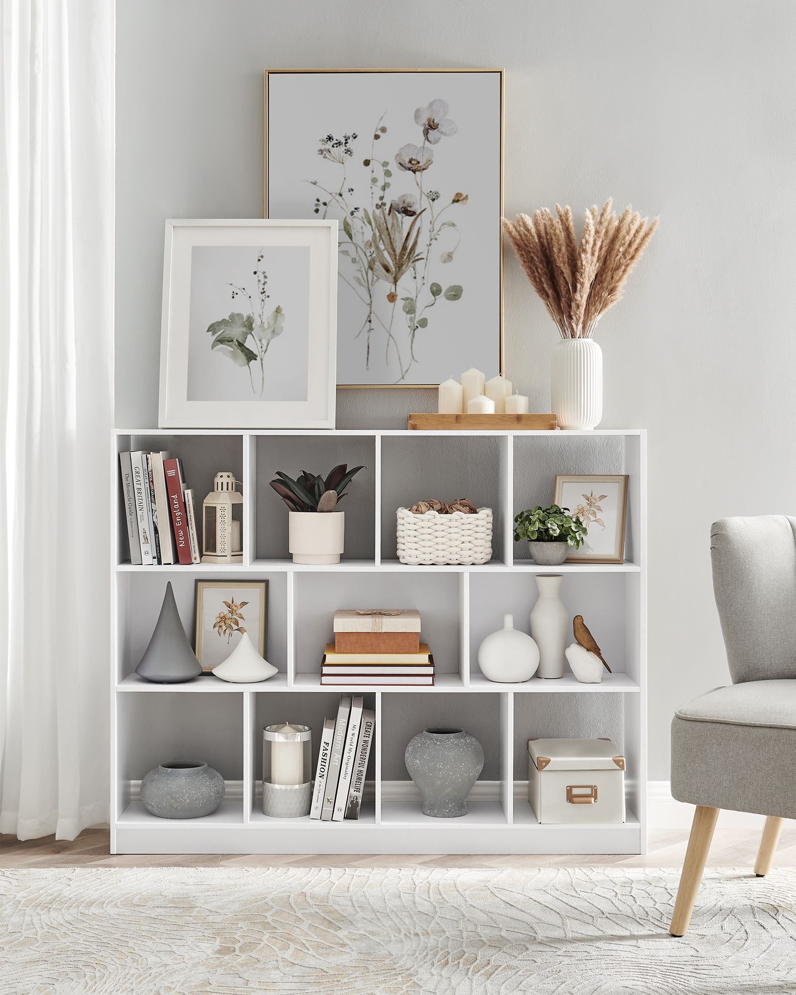 Bookcase - with 11 courses - White